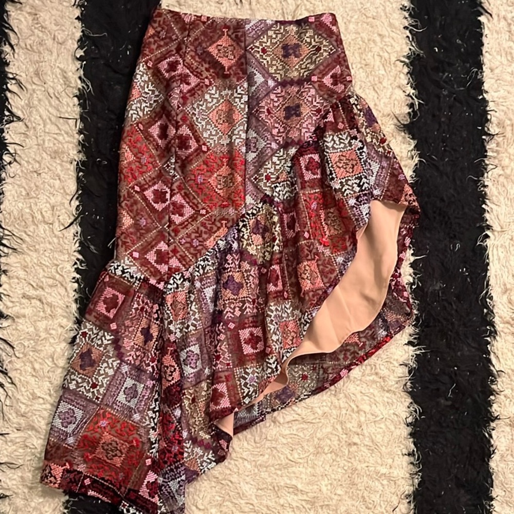 X by NBD Asymmetrical Patchwork Skirt